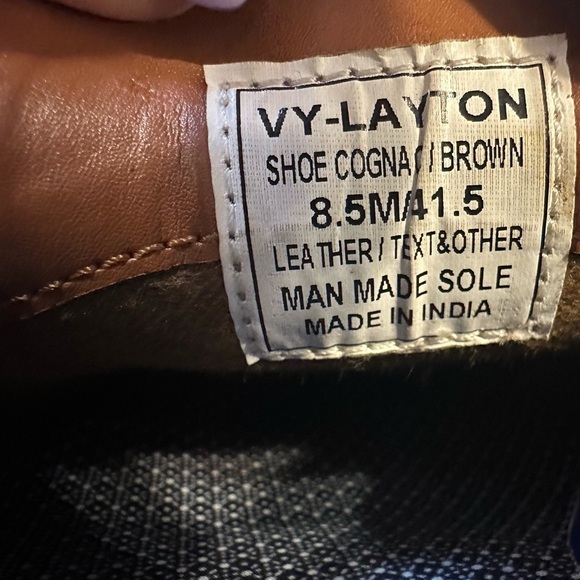 Vince Camuto VY-Layton Cognac Brown Leather Penny Loafers Men’s 8.5M Dress Shoes - Picture 3 of 9